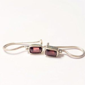 Silver garnet earrings